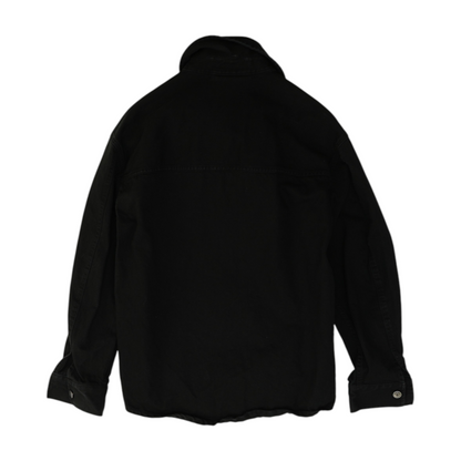 Black Solid Long Sleeve Button Down