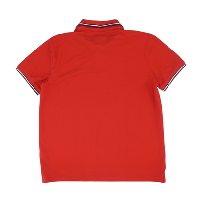 Red Solid Short Sleeve Polo