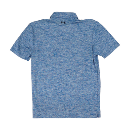 Blue Solid Short Sleeve Polo