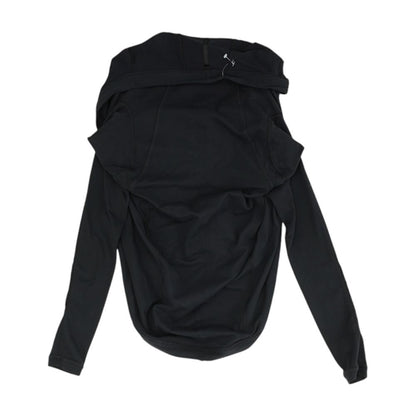 Black Solid Long Sleeve Blouse