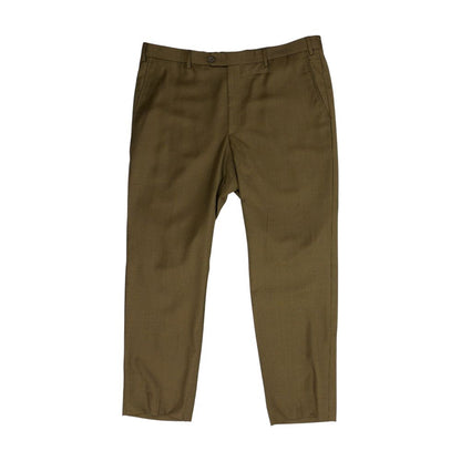 Brown Solid Dress Pants