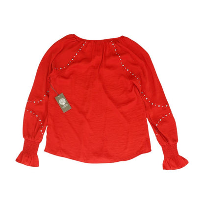 Red Solid Long Sleeve Blouse