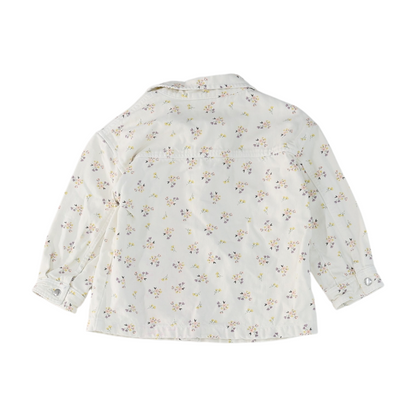 Cream Floral Denim Jacket