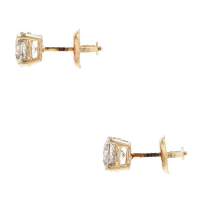 1 1/3 Ct 14K Gold Salt And Pepper Diamond Basket Set Stud Earrings