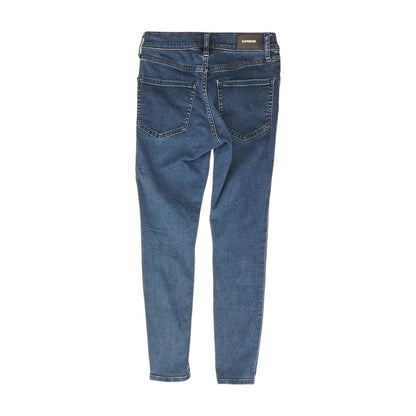 Navy Solid Mid Rise Skinny Leg Jeans