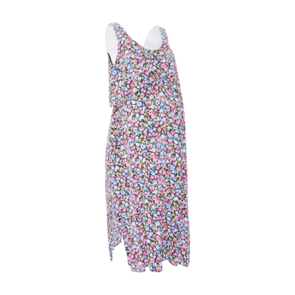 Black Maternity Floral Midi Dress