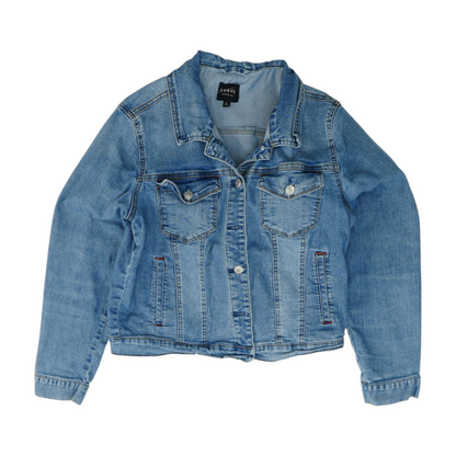 Blue Solid Denim Jacket