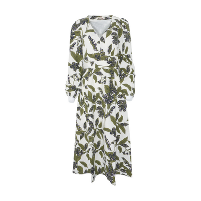 White Floral Midi Dress