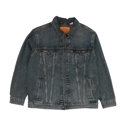 Blue Solid Denim Jacket