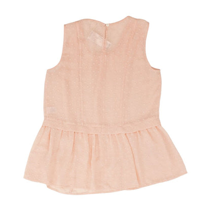 Pink Polka Dot Sleeveless Blouse