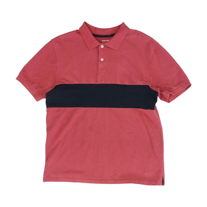Red Color Block Short Sleeve Polo