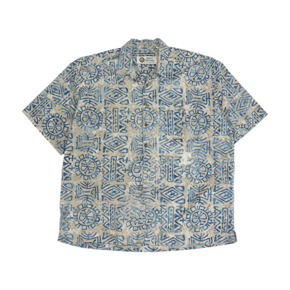 Multi Abstract Short Sleeve Button Down