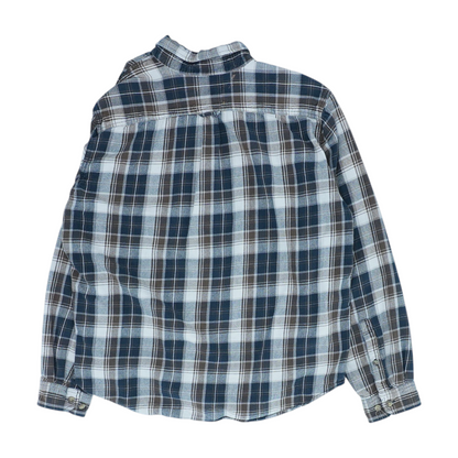Brown Print Flannel Button Down