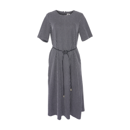 Black Check Midi Dress