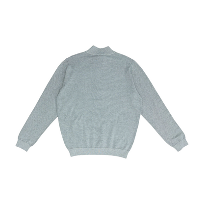 Gray Solid 1/4 Zip Sweater