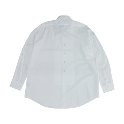 White Solid Tuxedo Button Down