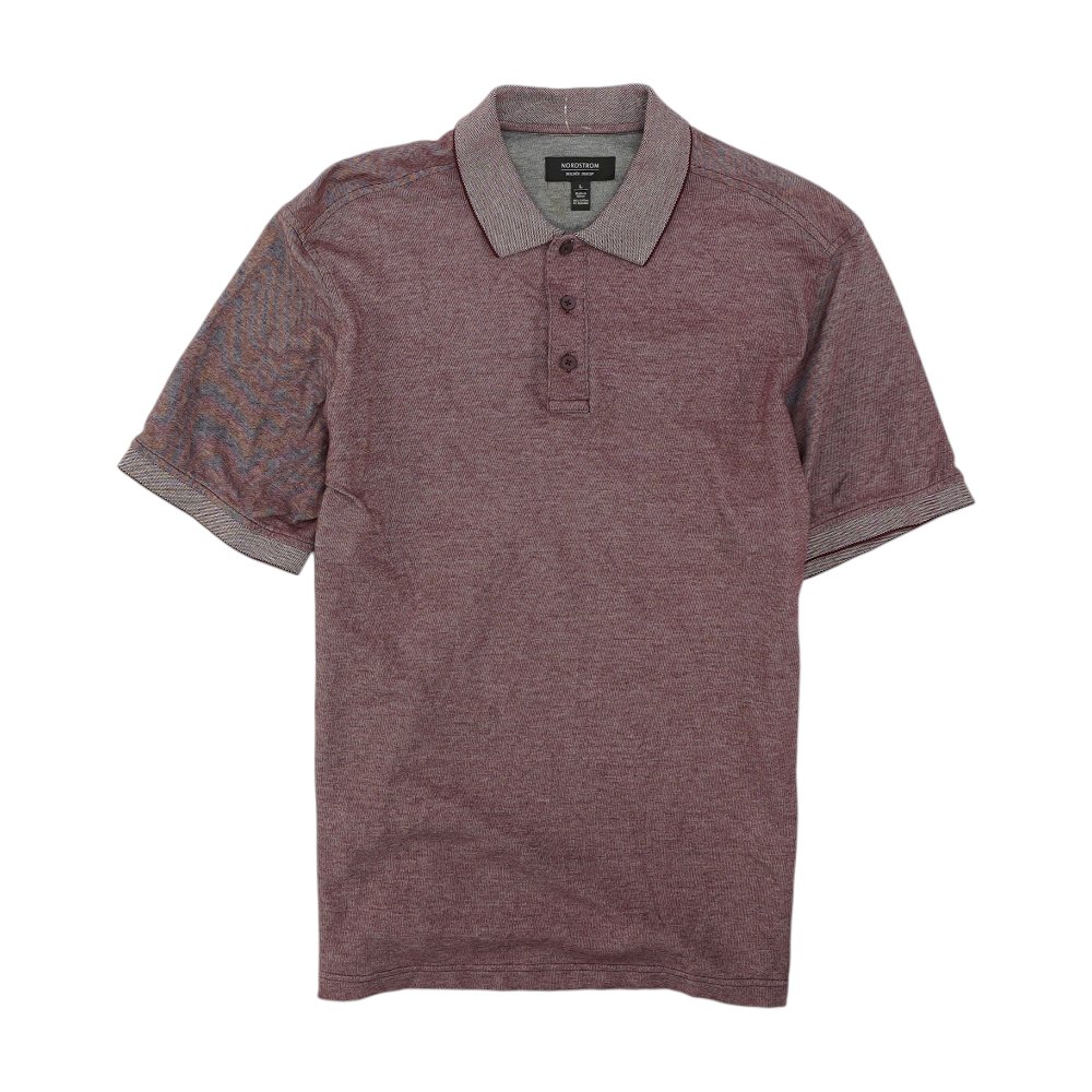 Nordstrom Maroon Solid Short Sleeve Polo – Image 1
