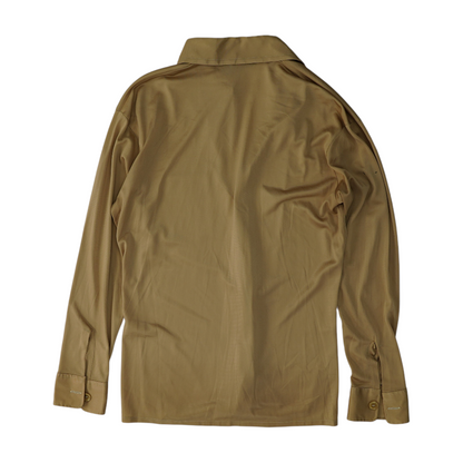 Tan Solid Long Sleeve Button Down