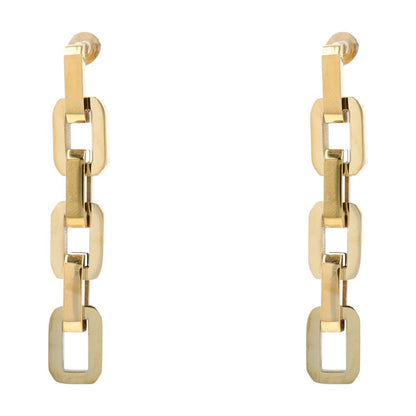Gold Plated Supra Link Drop Earrings