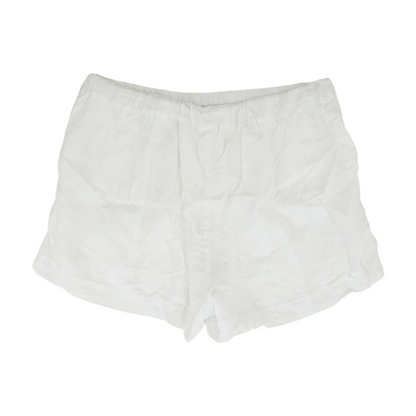 White Solid Knit Shorts