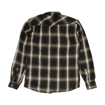 Brown Plaid Long Sleeve Button Down