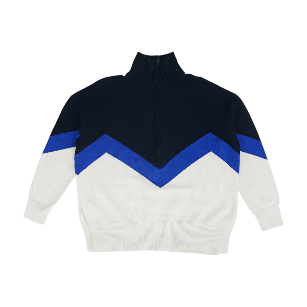Navy Color Block 1/4 Zip Sweater