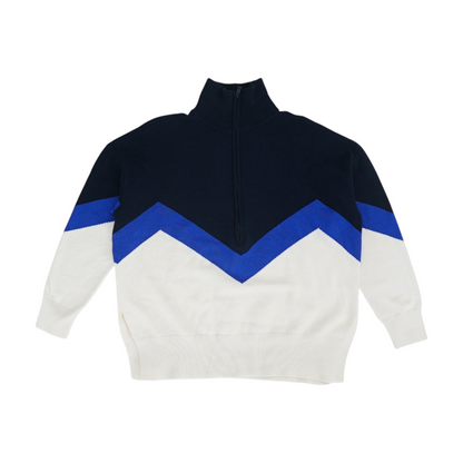 Navy Color Block 1/4 Zip Sweater