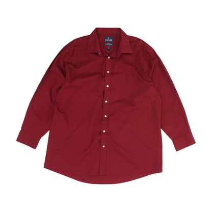 Burgundy Solid Long Sleeve Button Down