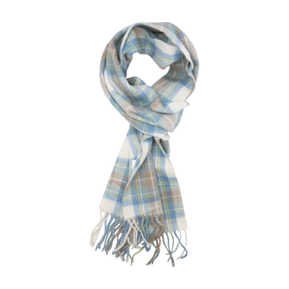 Blue Plaid Wool Scarf