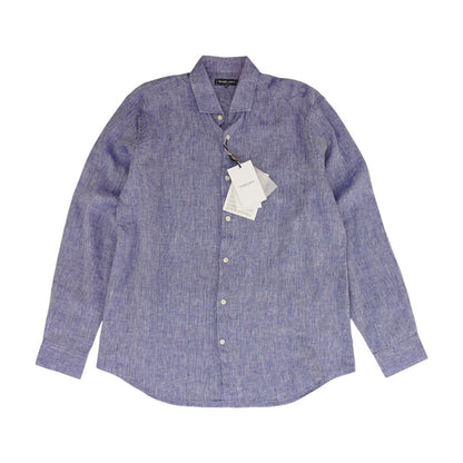 Purple Solid Long Sleeve Button Down