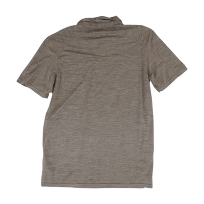 Brown Solid Short Sleeve Polo