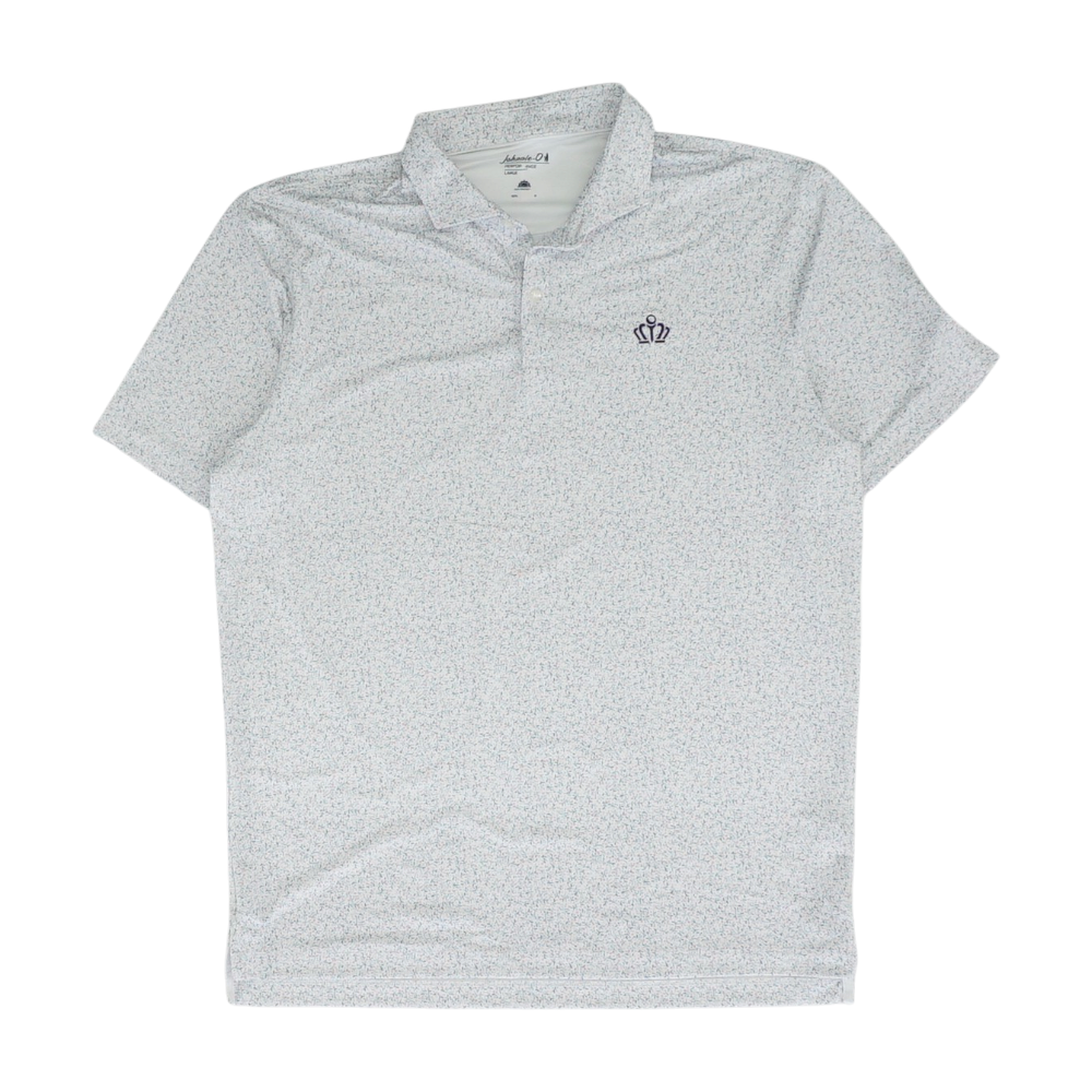 White Floral Short Sleeve Polo