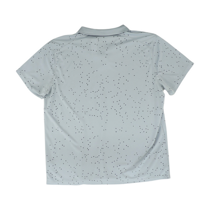 Gray Print Short Sleeve Polo