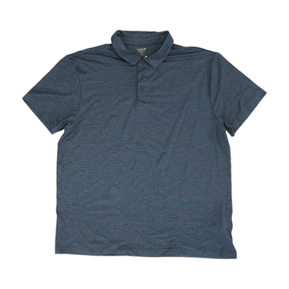 Blue Solid Short Sleeve Polo