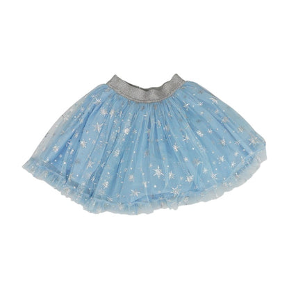 Blue Graphic Midi Skirt