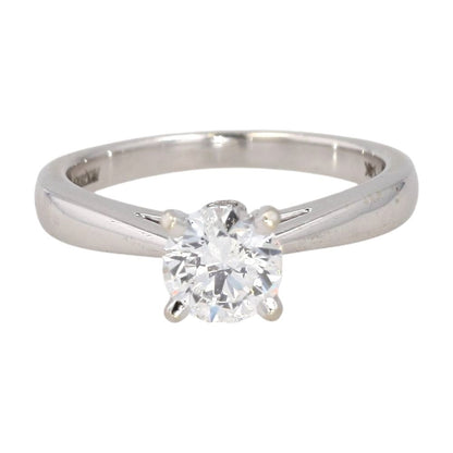 1 Ct 14K White Gold Round Diamond Solitaire With Hidden Diamond Accent Ring