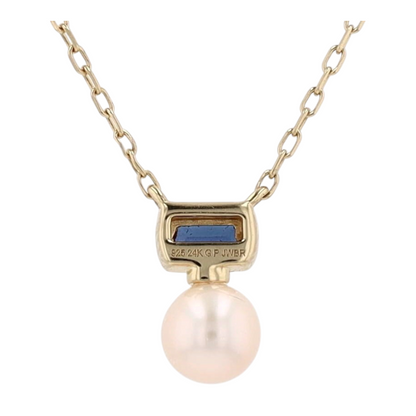 Sterling Silver Synthetic Sapphire Pendant Necklace