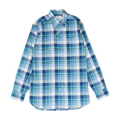 Blue Plaid Long Sleeve Button Down