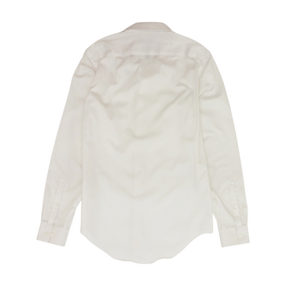 White Solid Long Sleeve Button Down