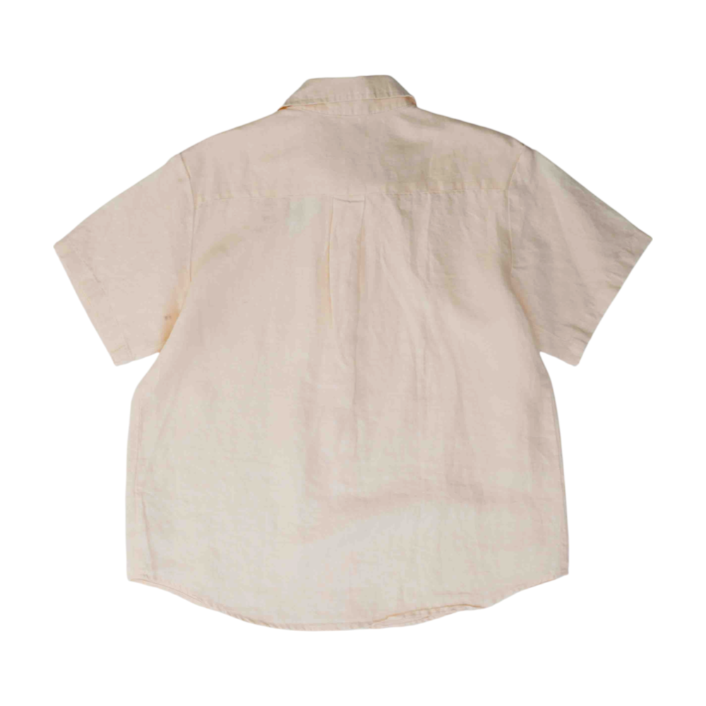 Pink Solid Short Sleeve Button Down