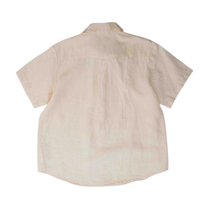 Pink Solid Short Sleeve Button Down