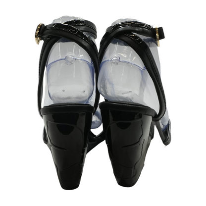 Black Wedged Sandals