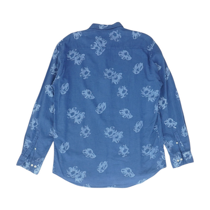Blue Floral Long Sleeve Button Down