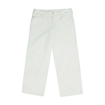 Cream Wide Leg Jeans