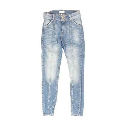 Blue Solid Skinny Leg Jeans