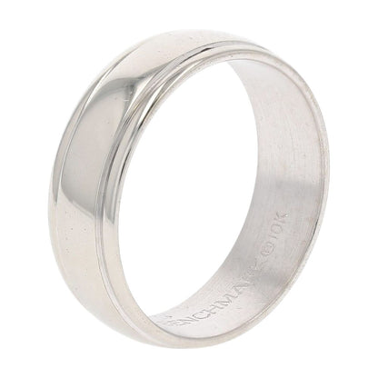 10K White Gold Ridge Edge Band