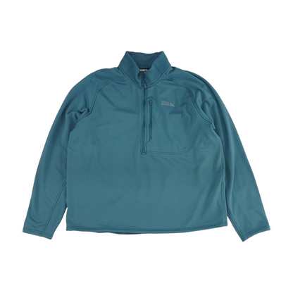 Blue Solid 1/4 Zip Pullover