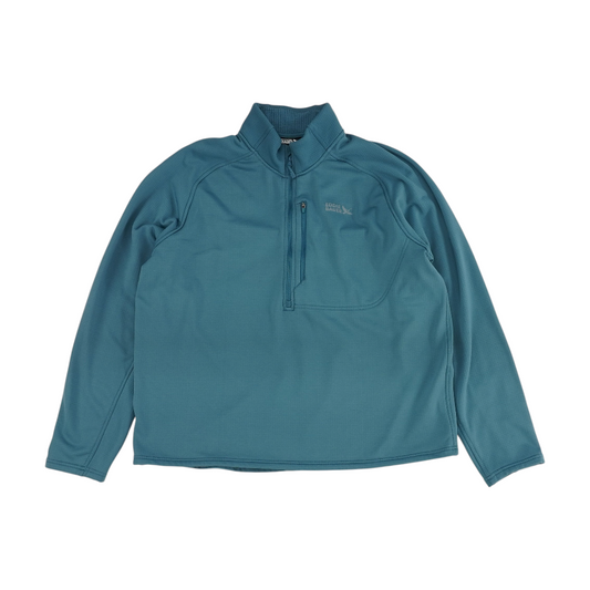 Blue Solid 1/4 Zip Pullover