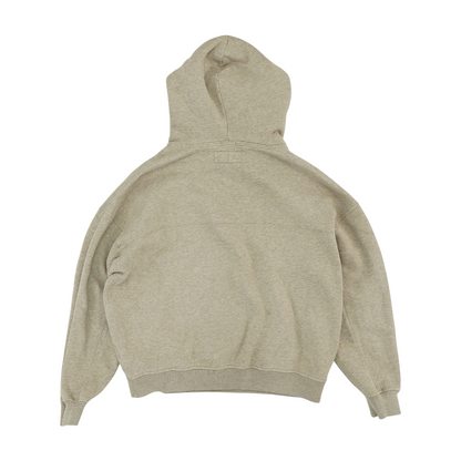 Beige Solid Hoodie Pullover