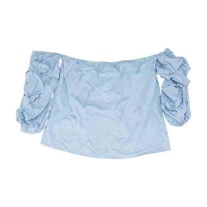 Blue Cropped Blouse